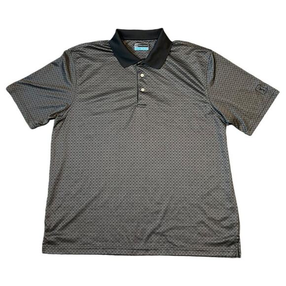 PGA TOUR Men's Diamond Mosaic-Print Polo‎ Shirt Grey Black Size XXL - Picture 7 of 11